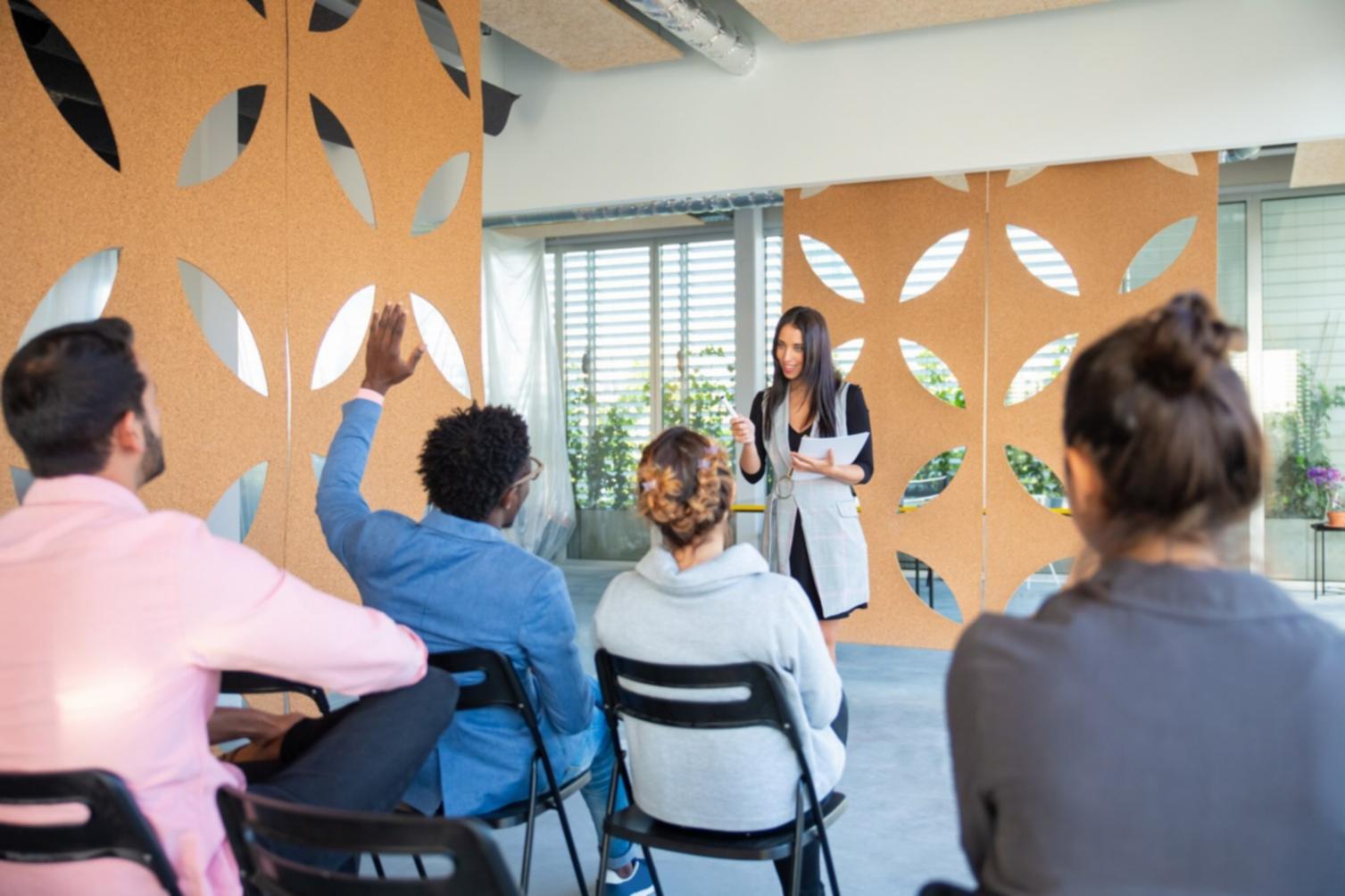 Students engaged in investment education discussion